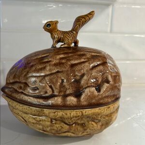 Vintage MCM Squirrel Dish With Lid